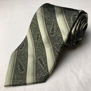 Pronto Uomo Green Stripes paisley Wide Necktie