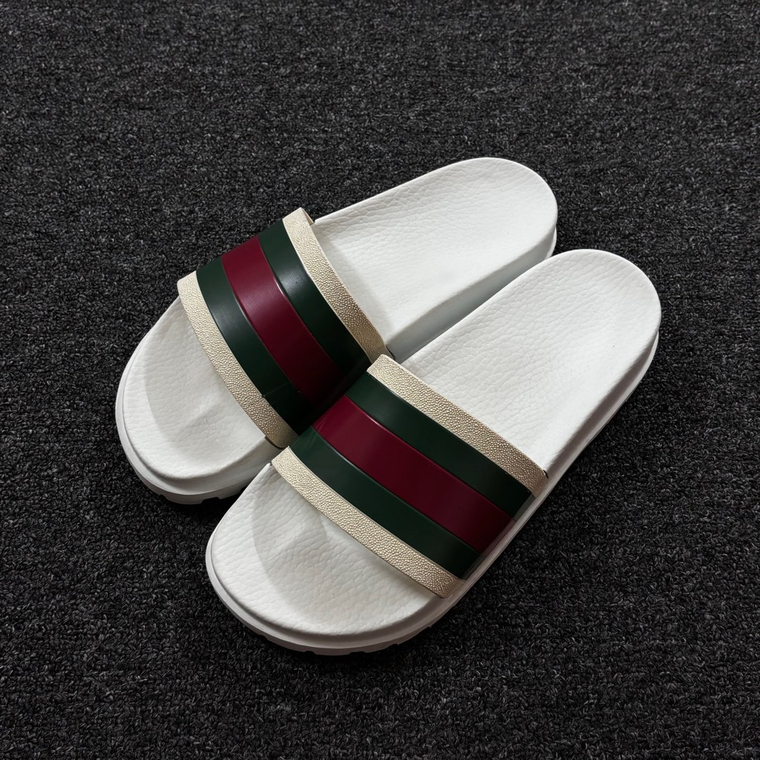 Gucci White Web Stripe Slide Sandal G8 Fit UK8 8.5 Men s Fashion