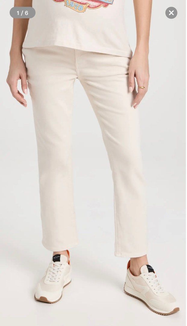 Hatch maternity jeans size 24 off white cream Women s Fashion
