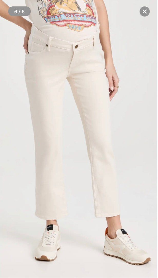 Hatch maternity jeans size 24 off white cream Women s Fashion
