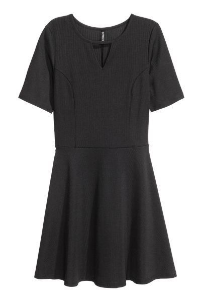 H M Ribbed Jersey Dress little black dress Women s Fashion Dresses Sets Dresses on Carousell