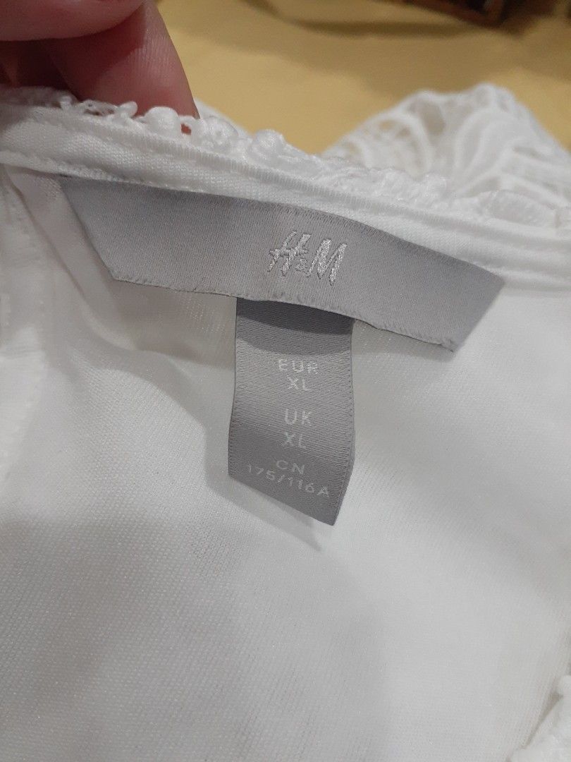 H M Women Fashion White Short Sleeve Tops Women s Fashion Tops