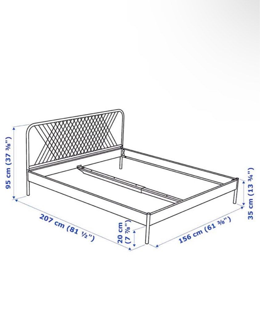 Ikea Nesttun queen bed frame, Furniture & Home Living, Furniture, Bed