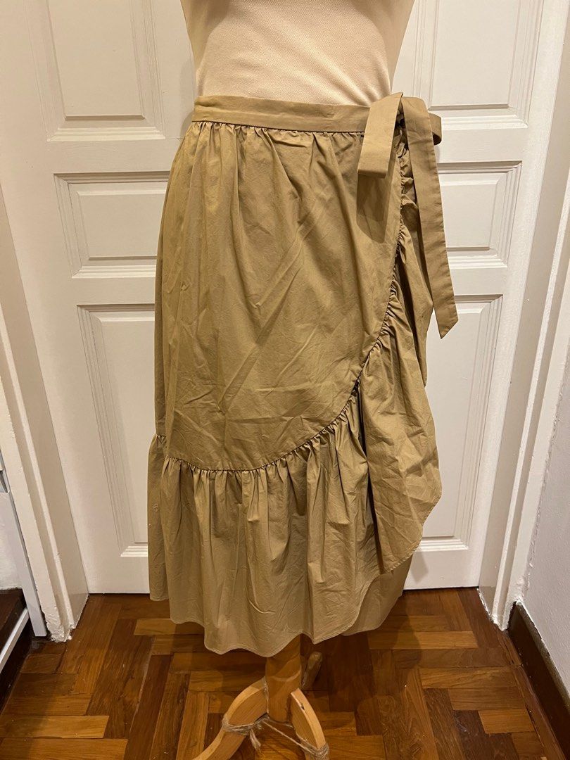 Cotton Poplin Wrap Skirt