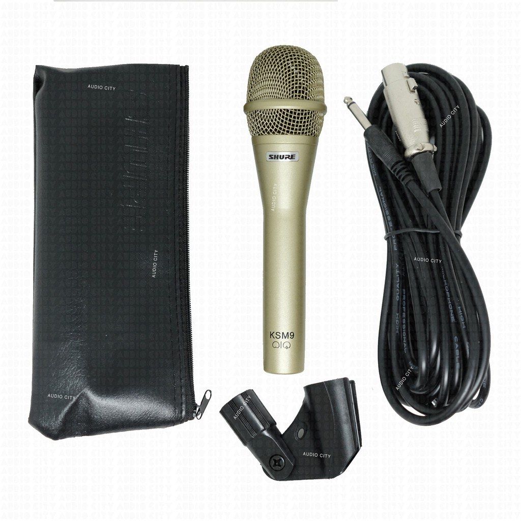 KSM9 Gold Professional Vocal Cardioid Dynamic Microphone (Category: Microphones) located in Manila. Submitted by hodlclub (Listing ID 1281772841, Image 1). Description: Professional quality microphone ideal for lead and backup vocal performance applications Heavy duty, low noise mic cable approx. 5m High quality voice output Anti-Slip Mesh Polar Pattern: Uni-directional cardioid Minimizes ambient sound Mic length: 18.5 cm; 260g Output Impedance: 
