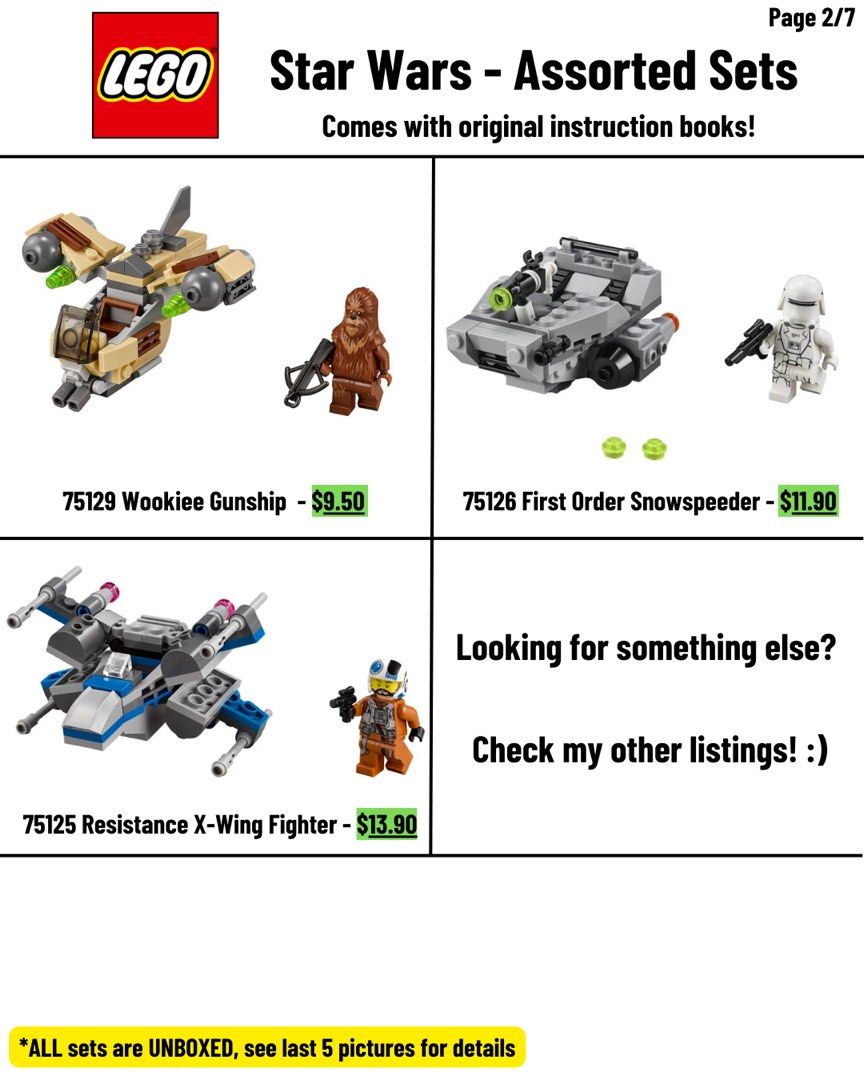 LEGO Star Wars Assorted Sets CHEAPEST ON CAROUSELL 75321 75128