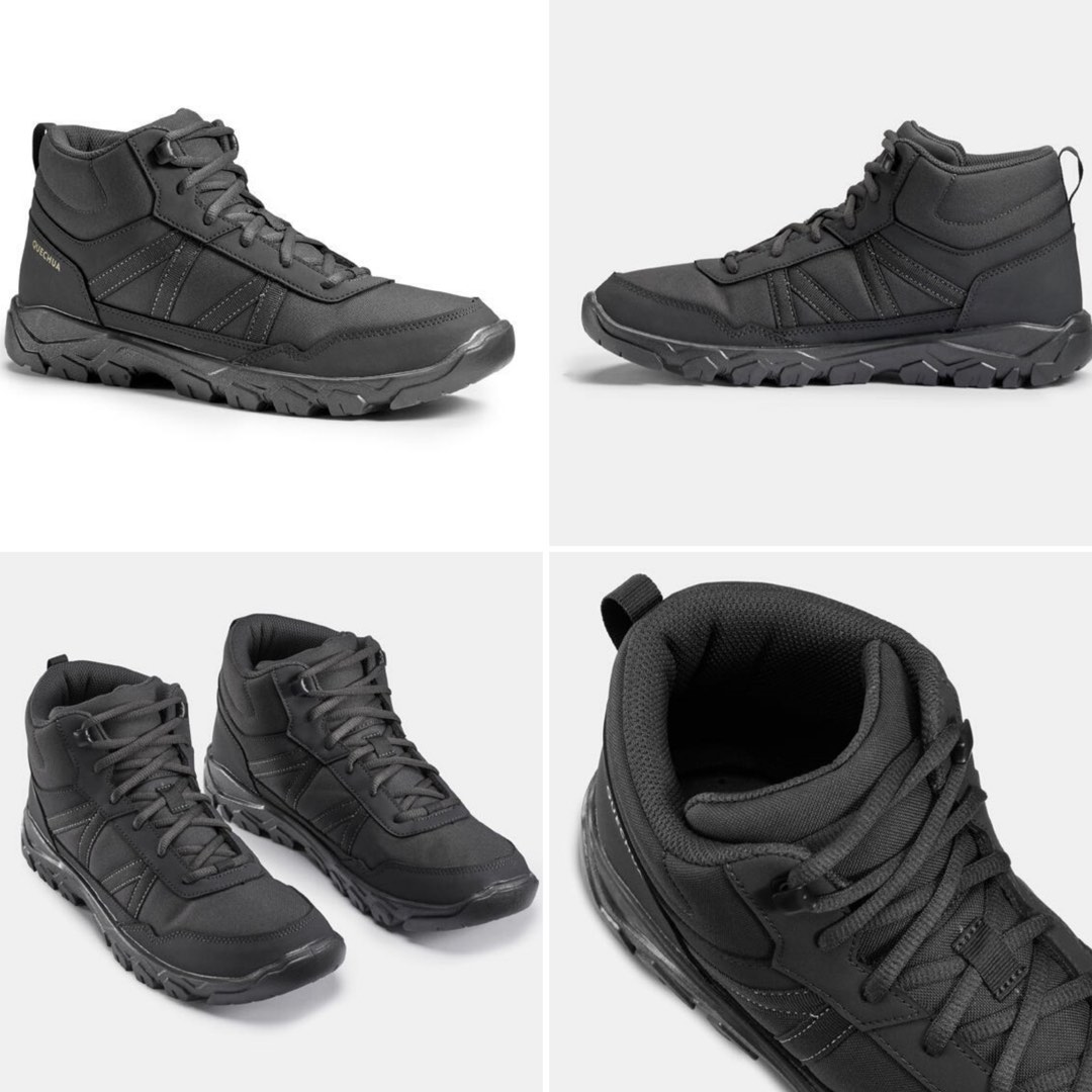 Lightweight Hiking Boots NH100 Mid Ankle Black Size 45