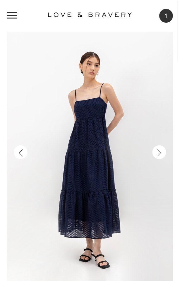 Love and Bravery Gillian Eyelet Tiered Camisole Maxi Dress