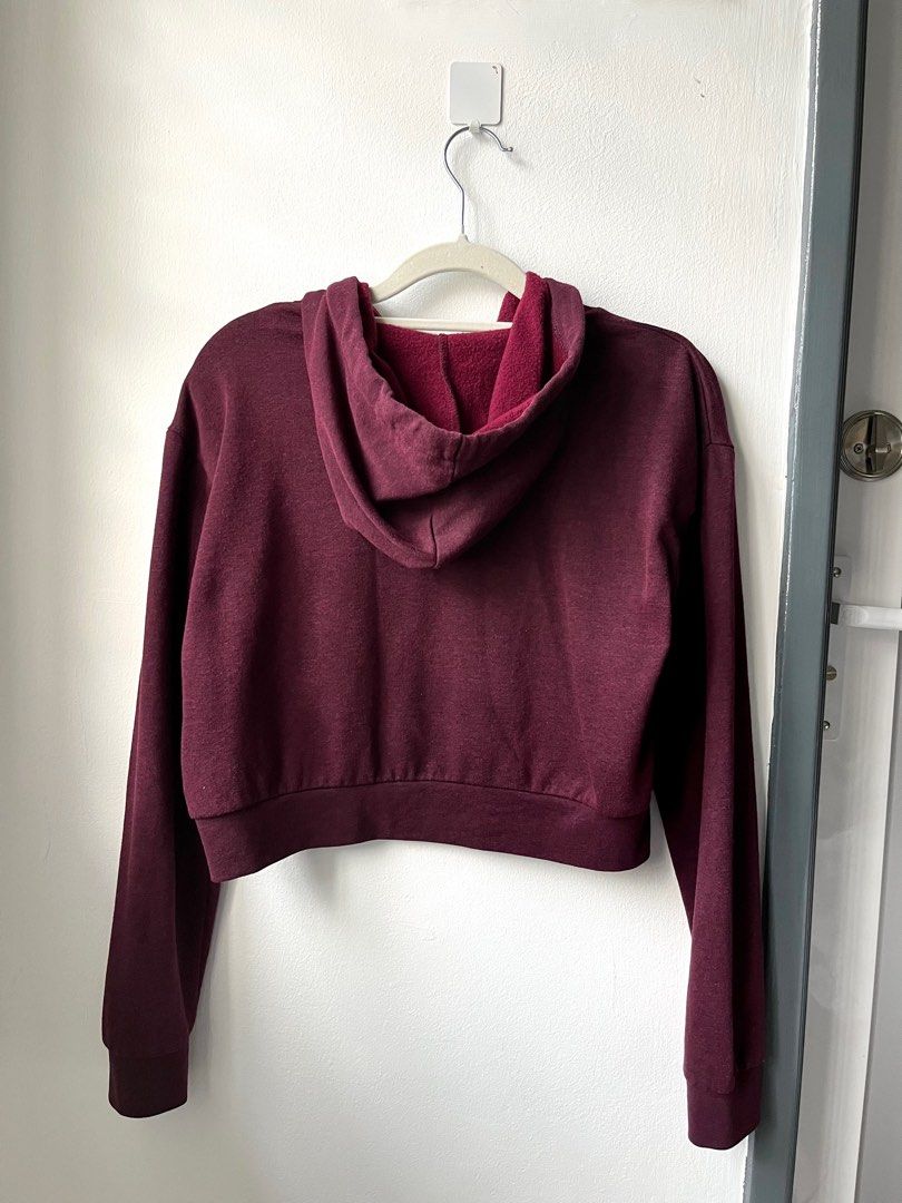 Maroon Burgundy Crop Top Cardigan Women s Fashion Tops