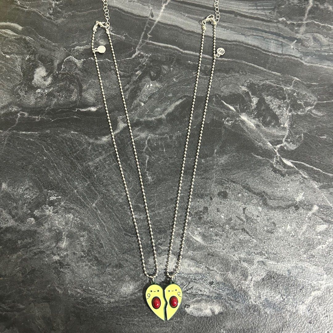 Matching Heart Avocado Necklaces For Valentine s Day VDay Matching Necklace Cute Valentines Day Gifts For Lovers