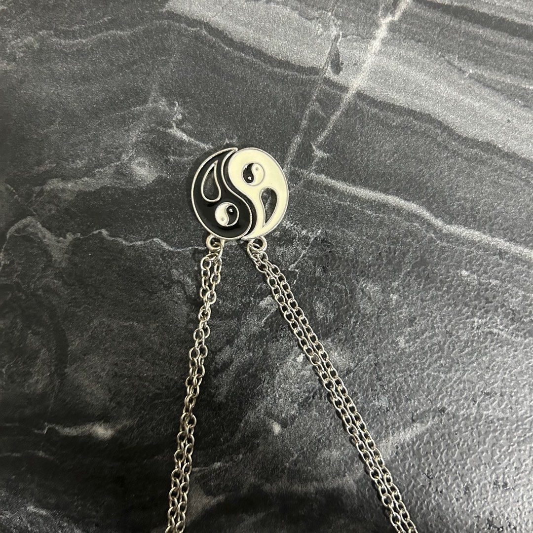 Matching Yin Yang Necklaces for Valentines Day Cute Yinyang