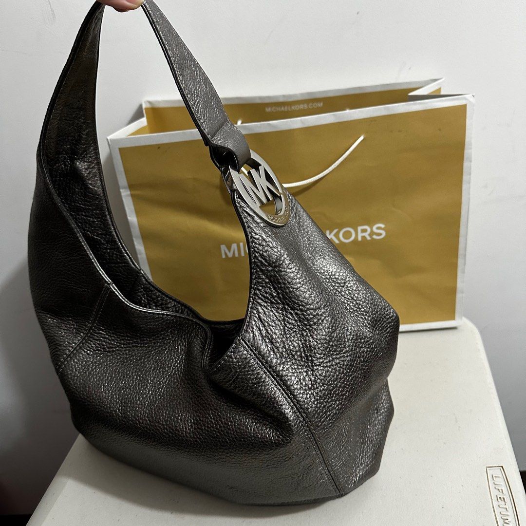 Michael kors fulton store leather shoulder bag