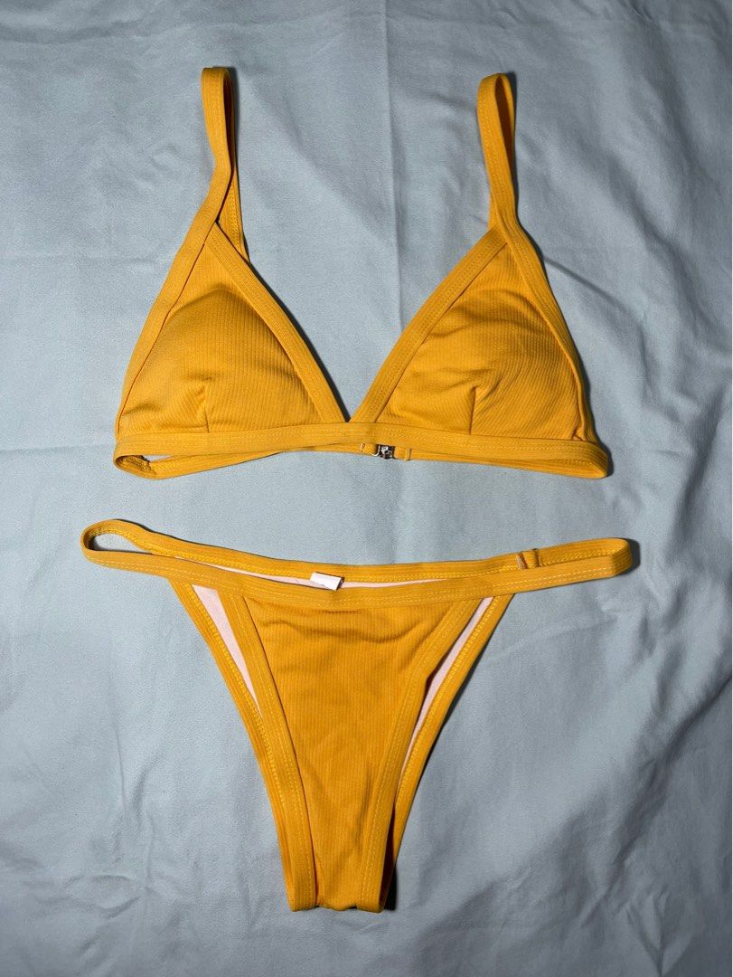 Mustard Yellow Two piece Swimsuit Women s Fashion Swimwear