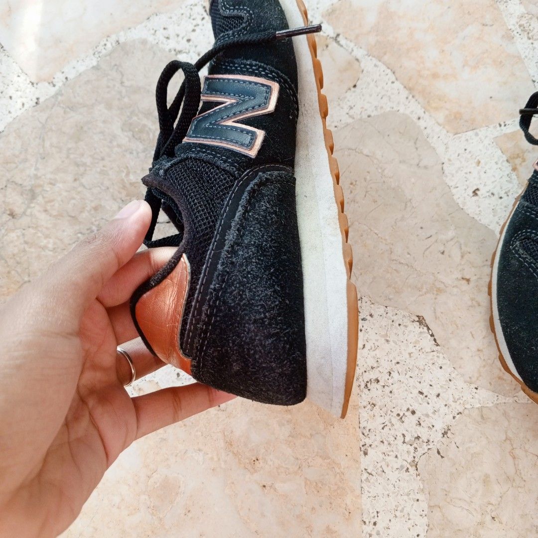 NEW BALANCE Classics 373 Rose Gold Trainers Womens Black Rubber Running Shoes Comprar WL373CE2