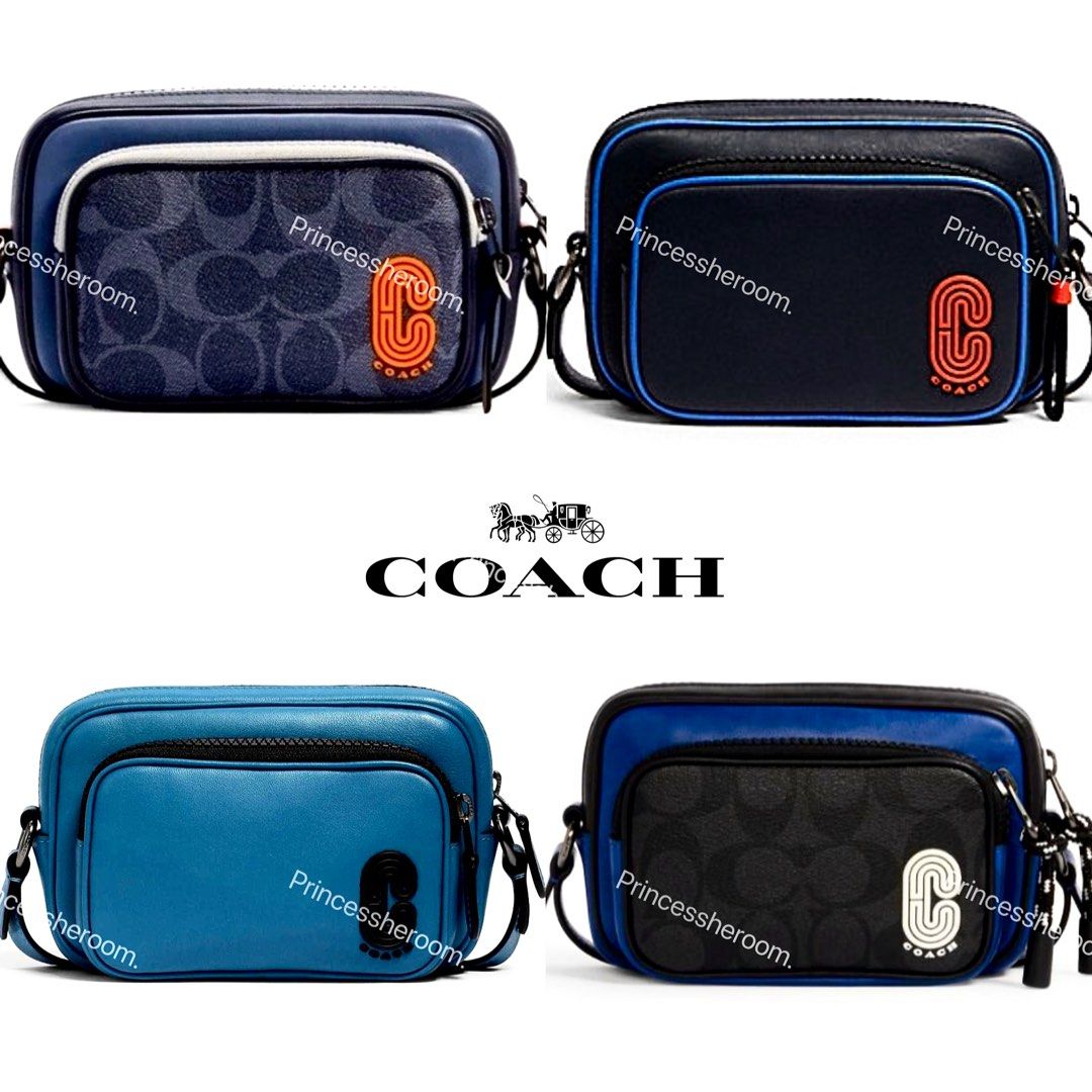 New Coach Original 5797 3205 1578 1643 Mini Edge Double Pouch Crossbody with CH Patch Men Women Crossbody Sling Bag with Full Set of Coach Package