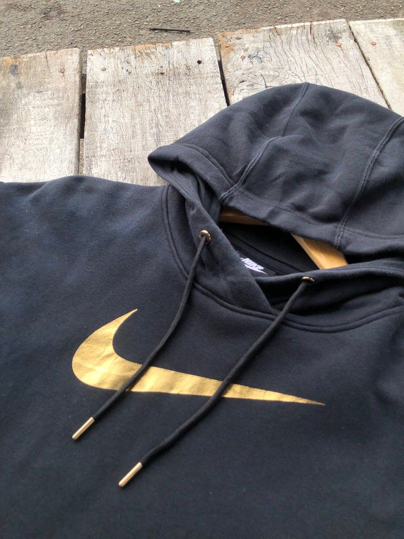 Black nike hoodie with rose gold swoosh sale