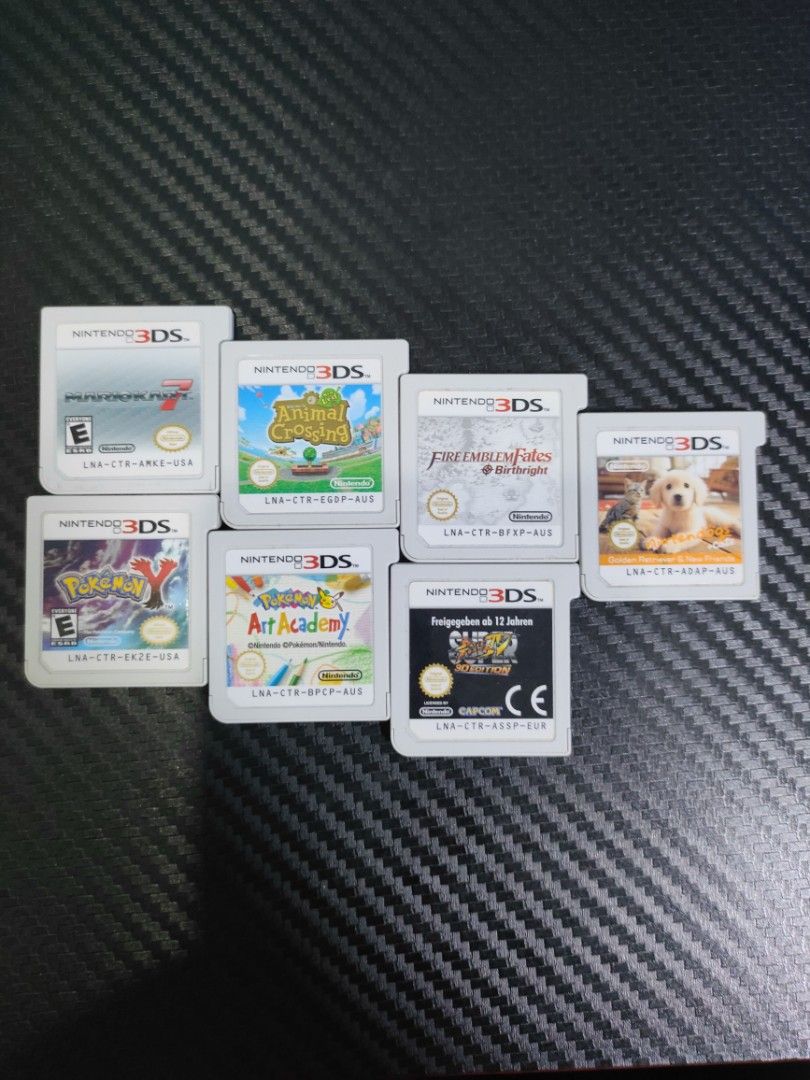 Nintendo DS/3DS Loose Carts #1 (Category: Nintendo) located in Caloocan City. Submitted by lhanceallandalumay (Listing ID 1281800563, Image 2). Description: MarioKart 7 - 600 Pokemon Y - 1k SOLD Animal Crossing - 700 SOLD Pokemon Art Academy - 1k SOLD Fire Emblem Fates Birthright - 1.3k SOLD Super Street Fighter 4 - 600 SOLD Nintendogs + Cats Golden - 500 SOLD Chocobo Tales - 700 New Super Mario Bros. - 600 Nintendogs Dalmatian - 400 Operation Vi