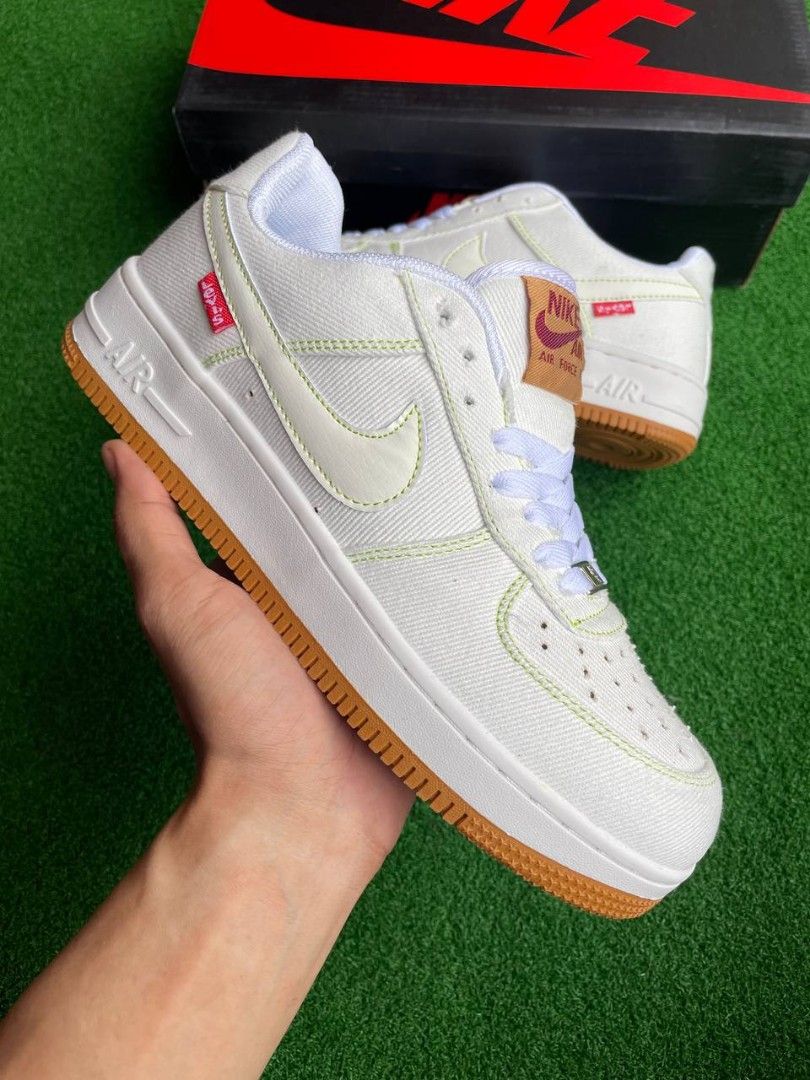 Nk airforce 1 x levis white saiz 37 45 Women s Fashion Footwear Sneakers on Carousell