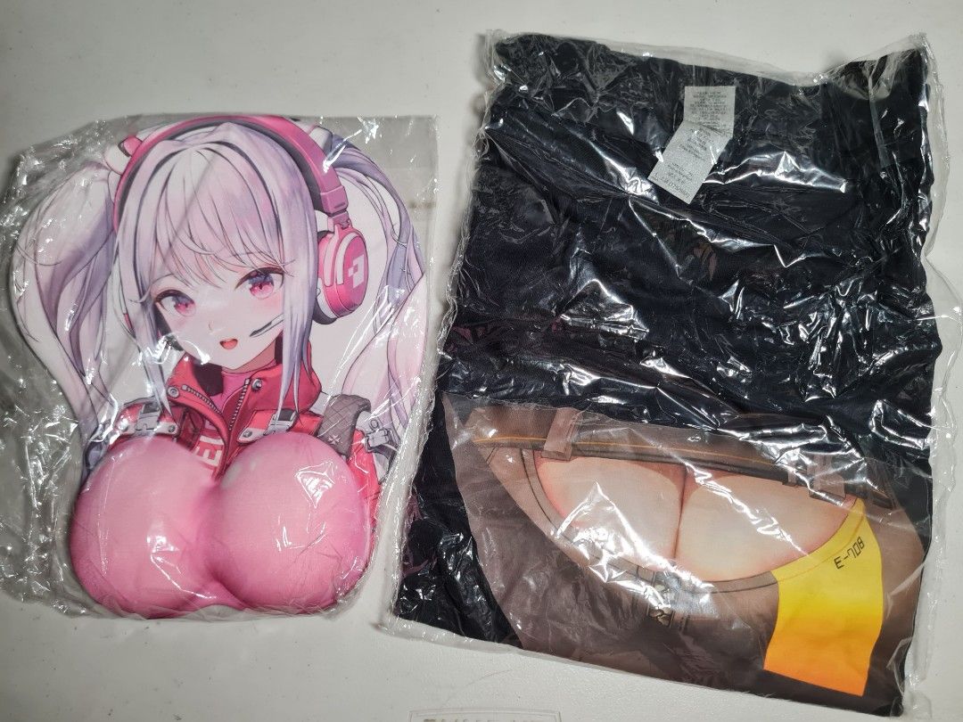 Official Nikke merch mousepad shirt (Category: Mouse & Mousepads) located in Antipolo. Submitted by doochipoochi (Listing ID 1281724376, Image 1). Description: NIKKE Alice mousepad- 900 NIKKE Anis shirt (L)- 500 get both for 1300.