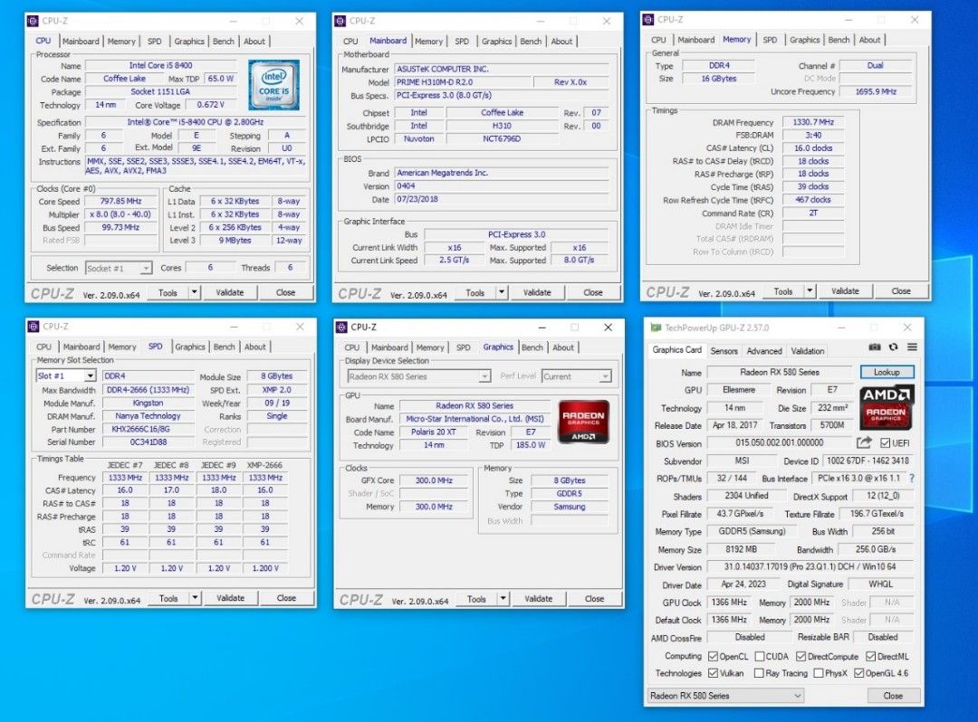 PC rakit i5 8400 Rx 580 8gb Elektronik Komputer Desktop di