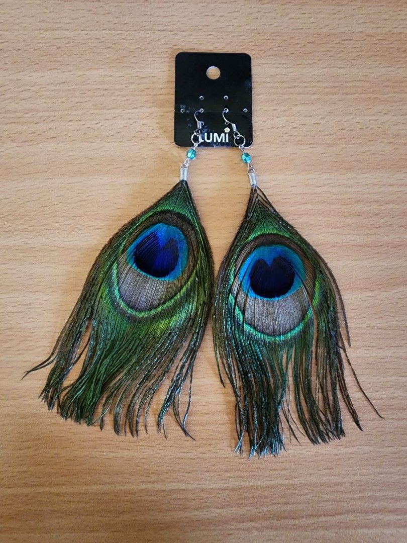 Real on sale feather earrings