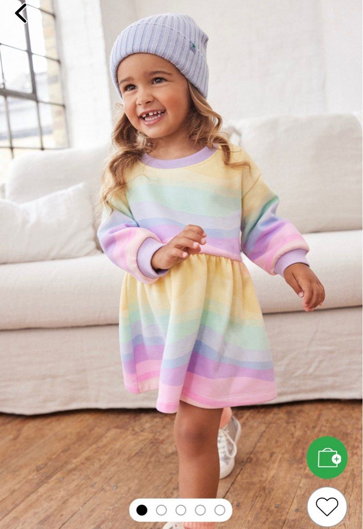 Rainbow long sleeve best sale dress
