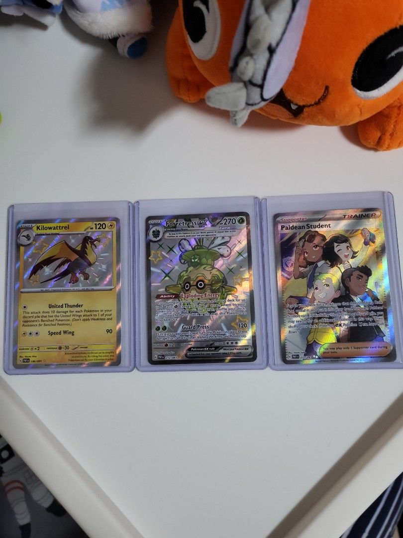 Pokemon TCG Paldean Fates - Kilowattrel, forretress, paldean student,  Hobbies & Toys, Toys & Games on Carousell