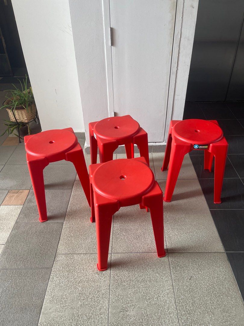 Portable Round Stools X4 Stool Backless Chairs Round Top Stackable