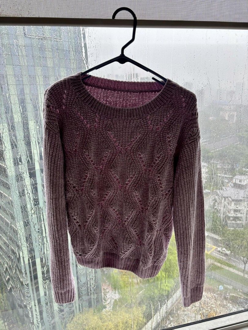 Purple knit outlet sweater