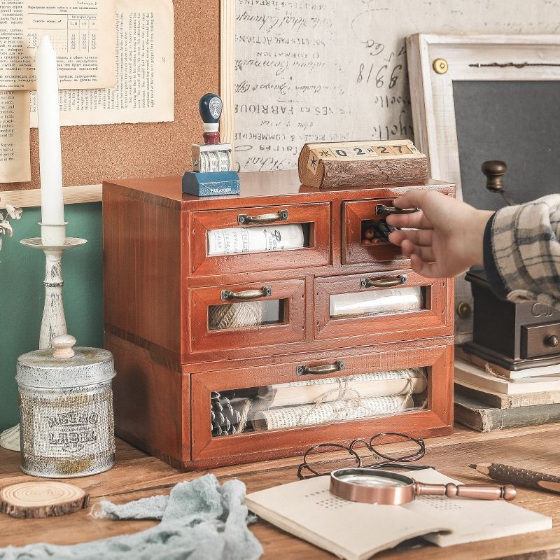 Vintage desktop drawers discount