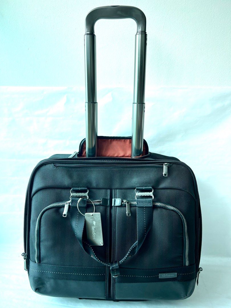 Samsonite leather top rolling briefcase