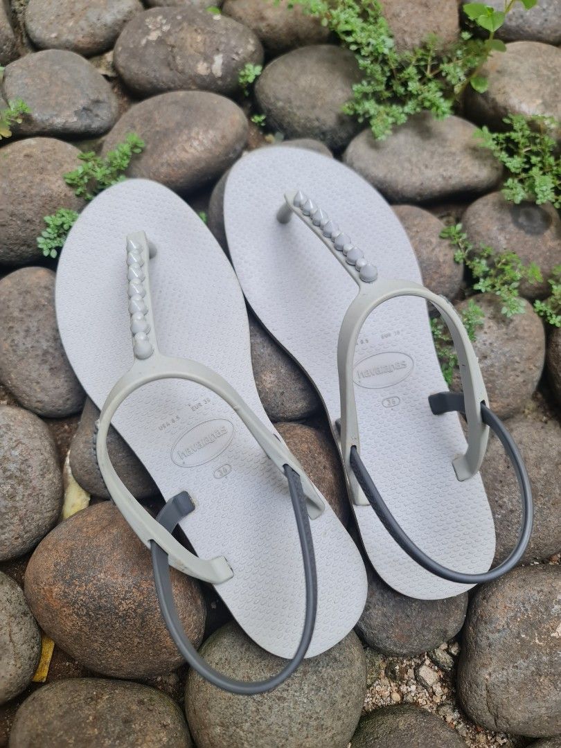 Sandal Havaianas You Paraty Studs Grey Fesyen Wanita Sepatu di