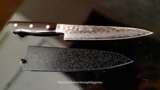 Seisuke Damascus Petty Knife 135mm with Saya