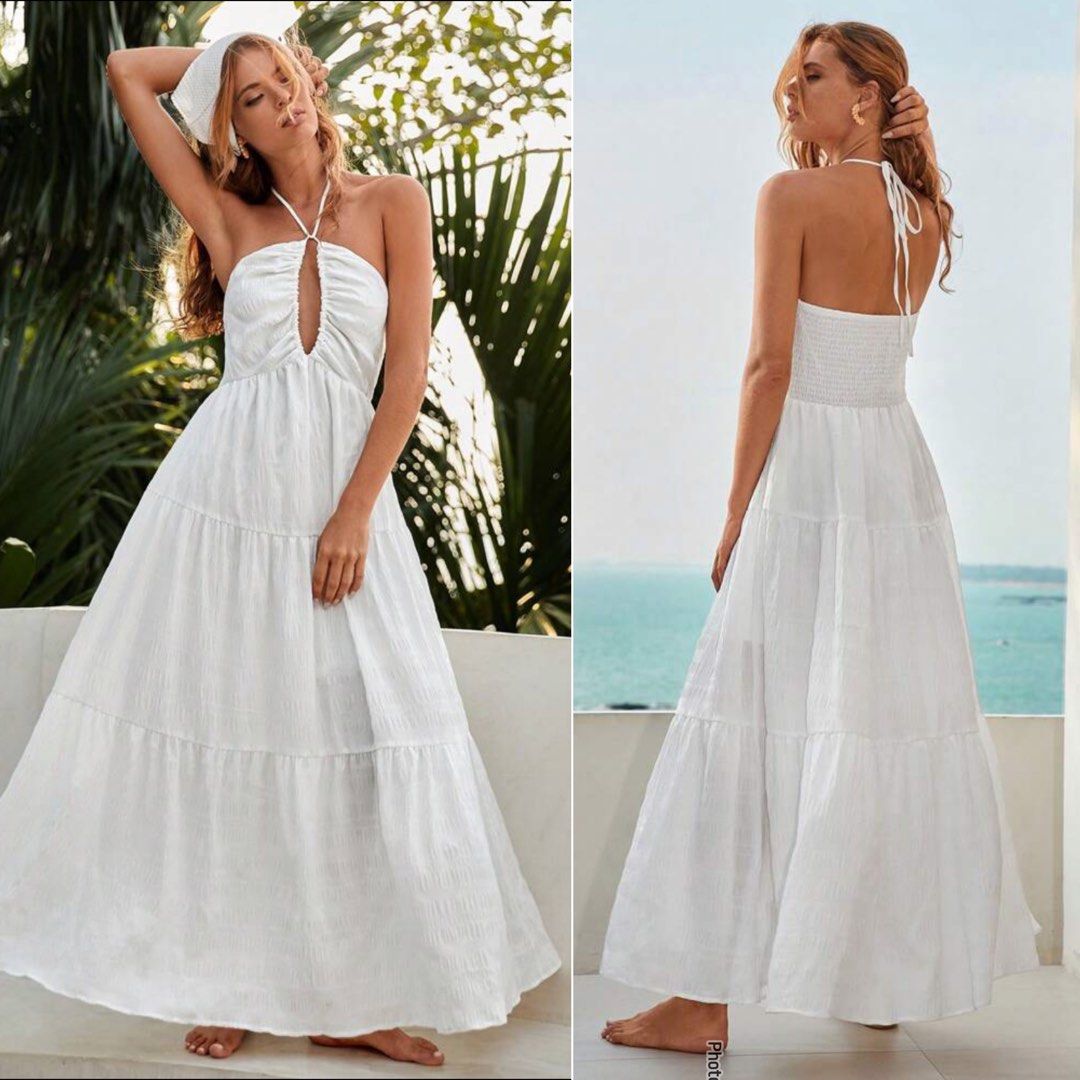 White Shein Dress, Women's Fashion, Dresses & Sets, Dresses on