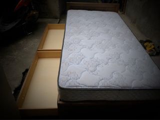 single size bedframe with drawer and matress japan made