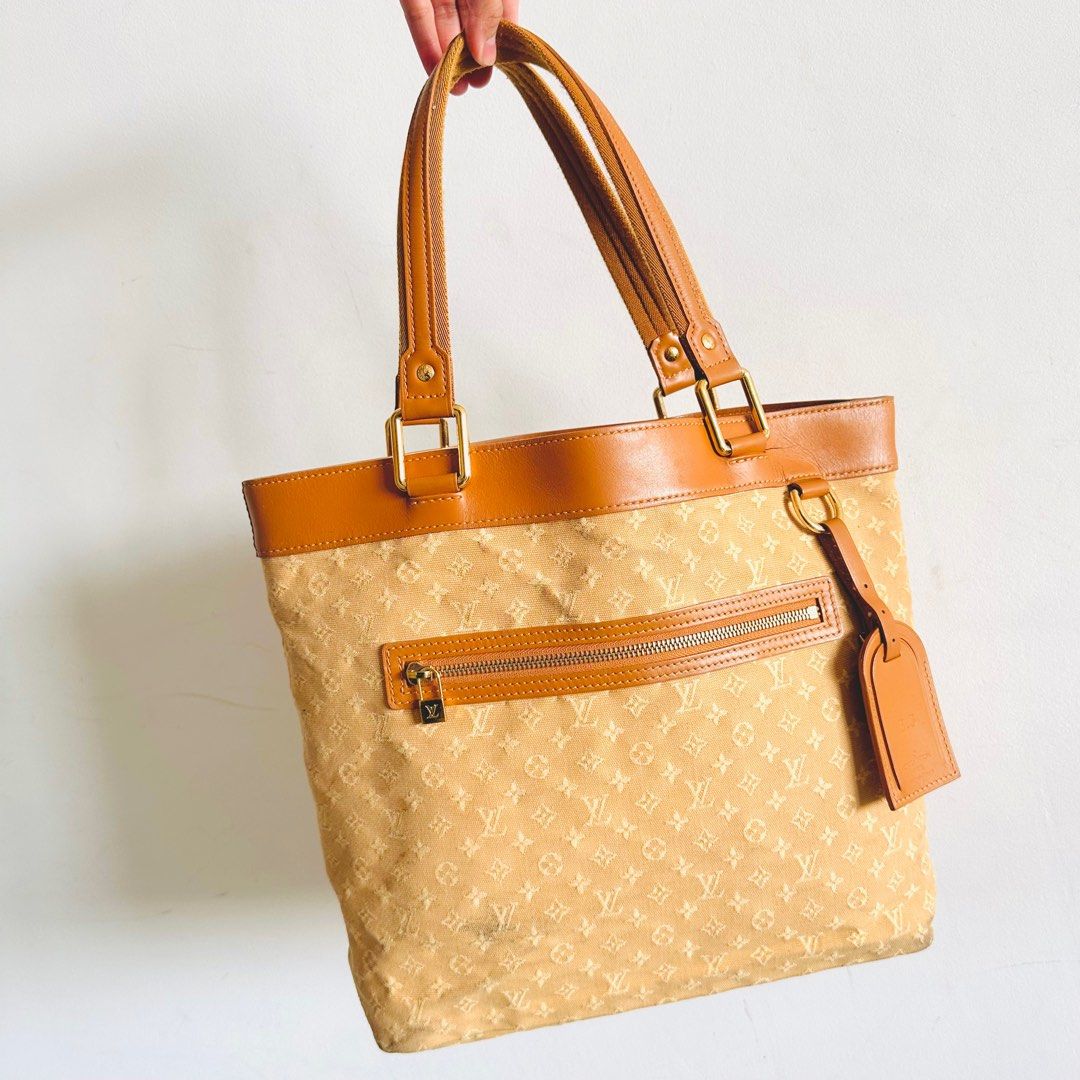 STEAL Louis Vuitton LV Mini Lin Lucille Caramel Brown Beige GHW Monogram Logo Shopper Shoulder Tote Bag Authentic Luxury Bags Wallets on Carousell