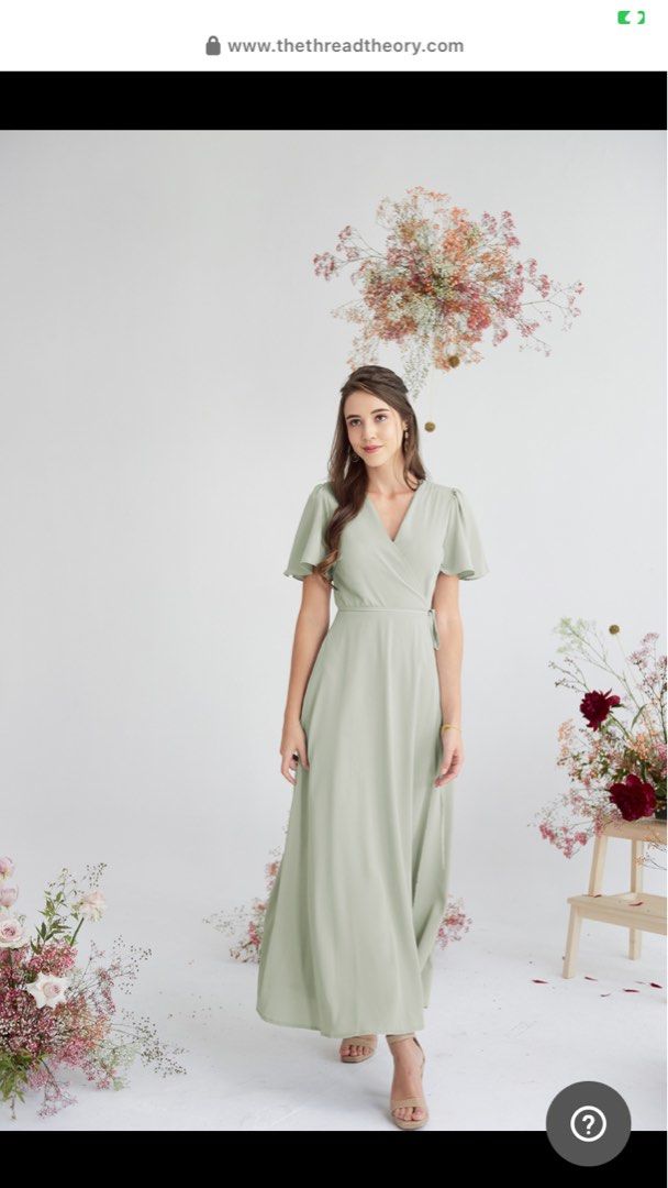 ThreadTheory Bridesmaid Dress in Pistachio colour Women s Fashion