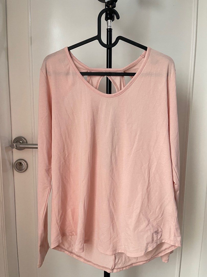 Under armour top pindot open back