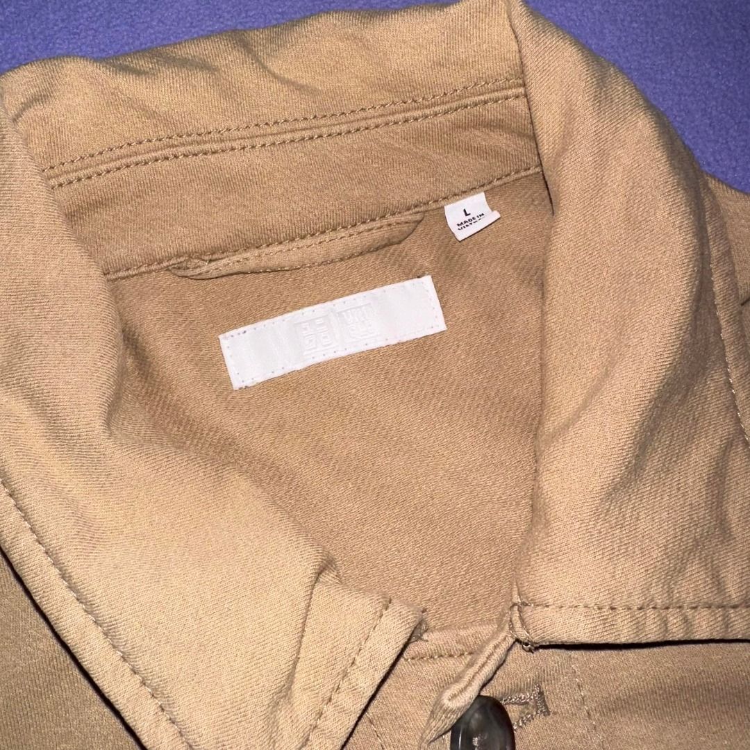 Uniqlo Work Jacket - Brown (Category: Coats, Jackets and Outerwear) located in Makati City. Submitted by sun9lasses (Listing ID 1281700335, Image 2). Description: Size: L Color: Brown Condition: 8.5/10 Issue/s: unnoticeable stain, small pinhole, frayed button Length: 29 Width: 21 Sleeves: ~24.