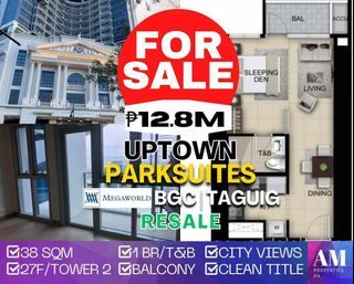UPTOWN PARKSUITE IN BGC, TAGUIG FOR SALE 1 BR with BALCONY