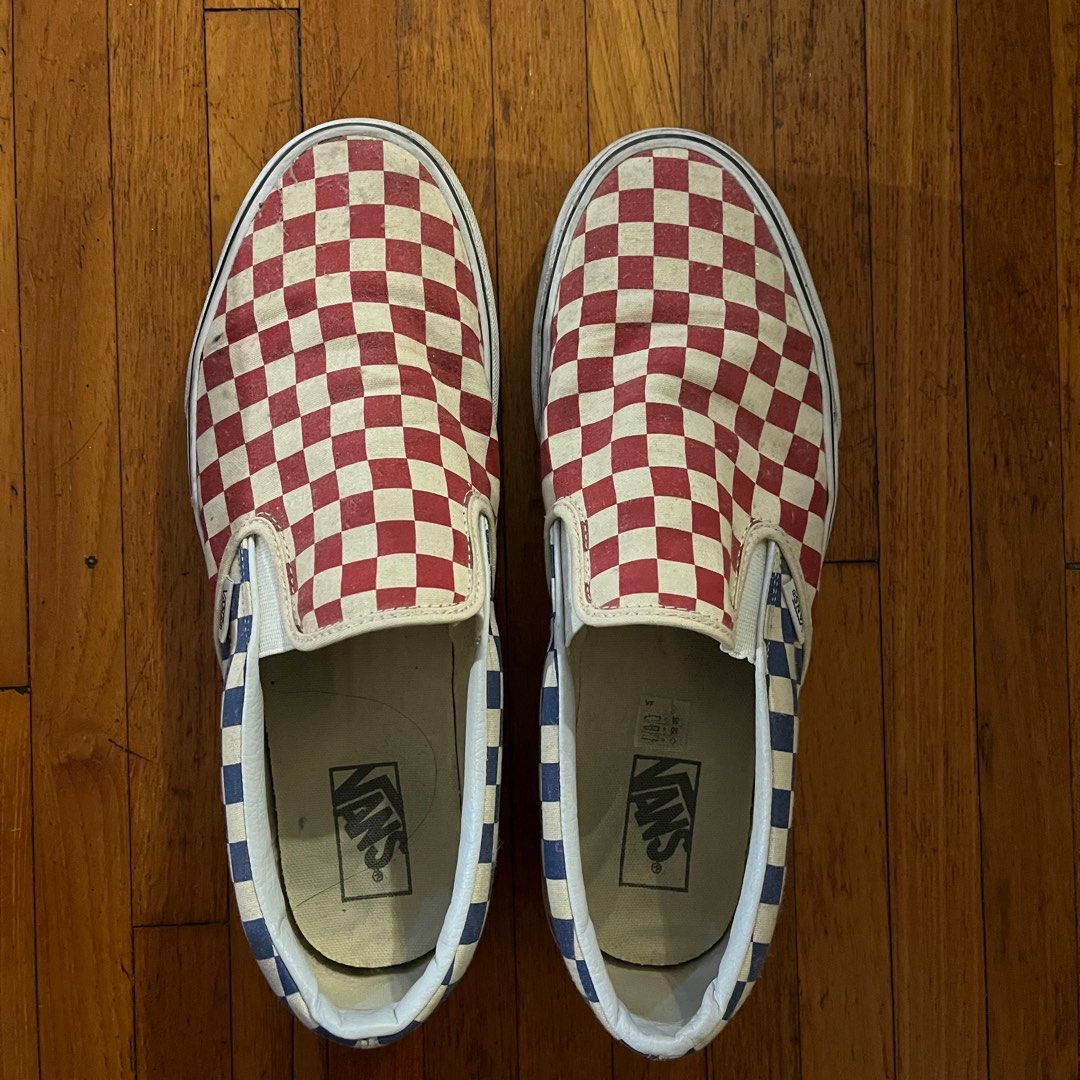 Red white and blue checkered best sale vans