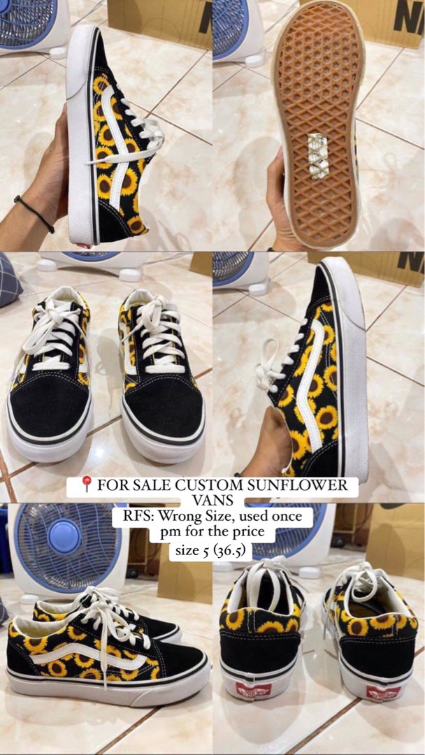 Sunflower vans custom cheap