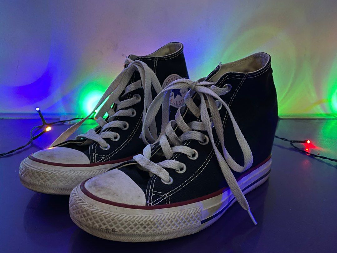 Wedge Black High Top Converse All Stars Women s Fashion Footwear