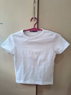 White Crop Top T-Shirt