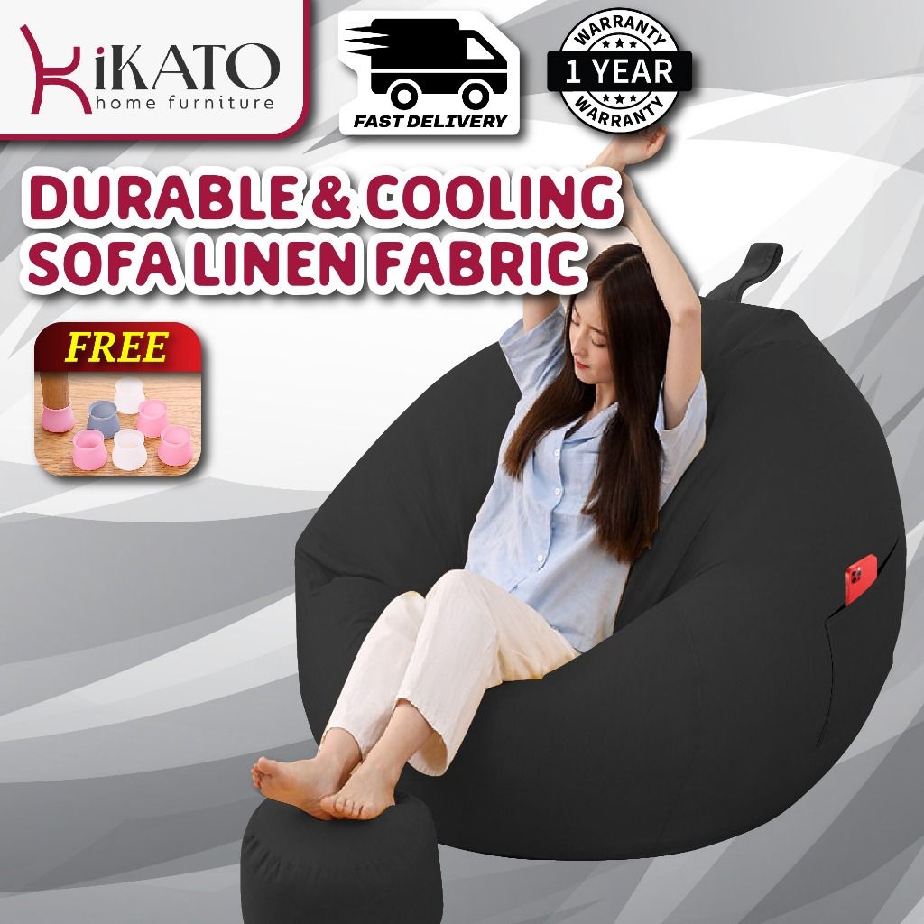 YUGANA HOME Round Bean Bag Sofa Double Layer With Inner Chair