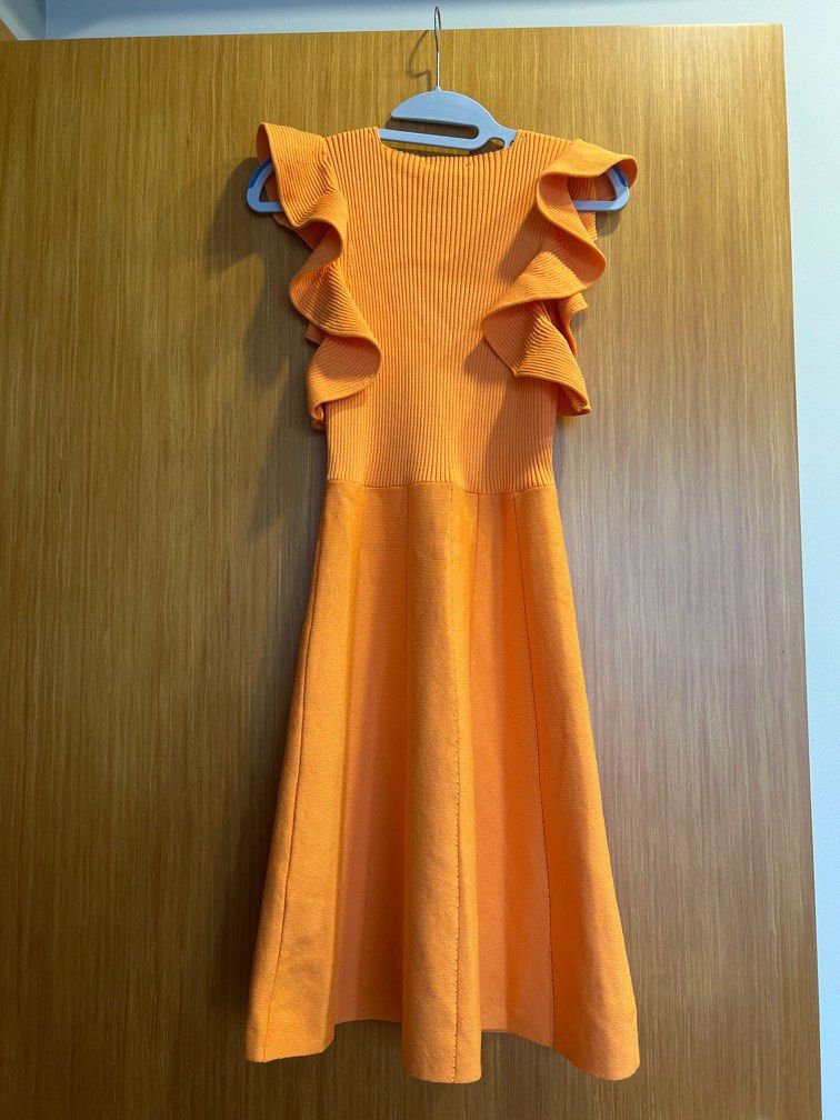 Zara ruffled knit dress clearance