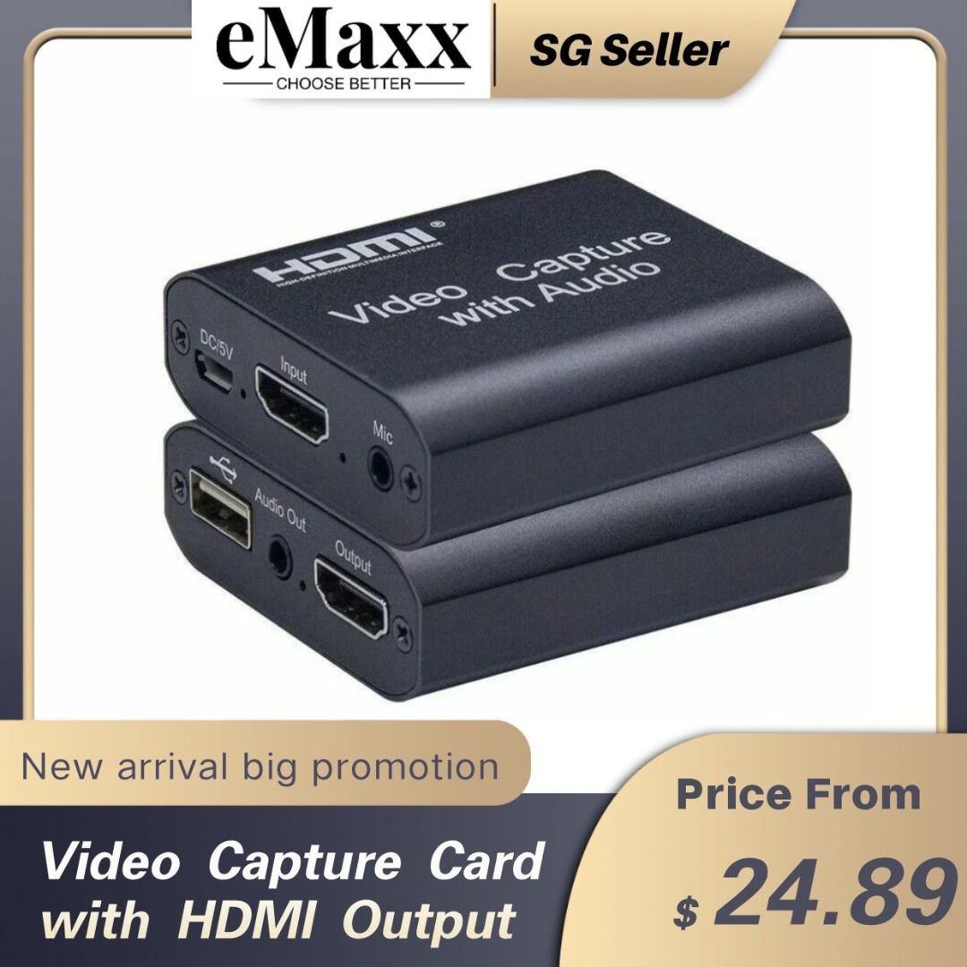 1080P 4K Video Capture Card with Audio Out USB 2.0 Game Recording
