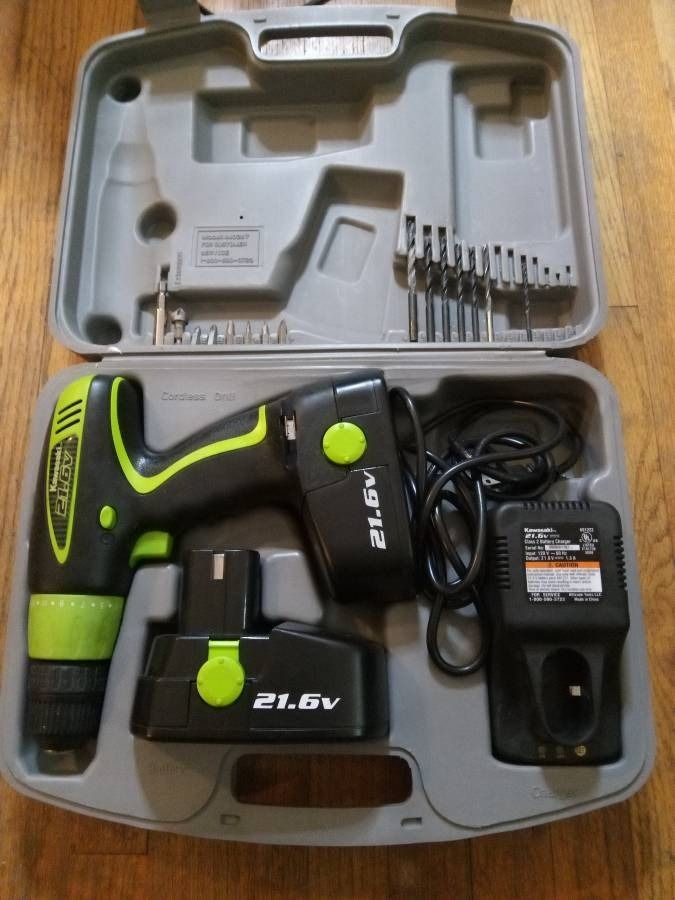Kawasaki cordless drill online 21.6 volt battery