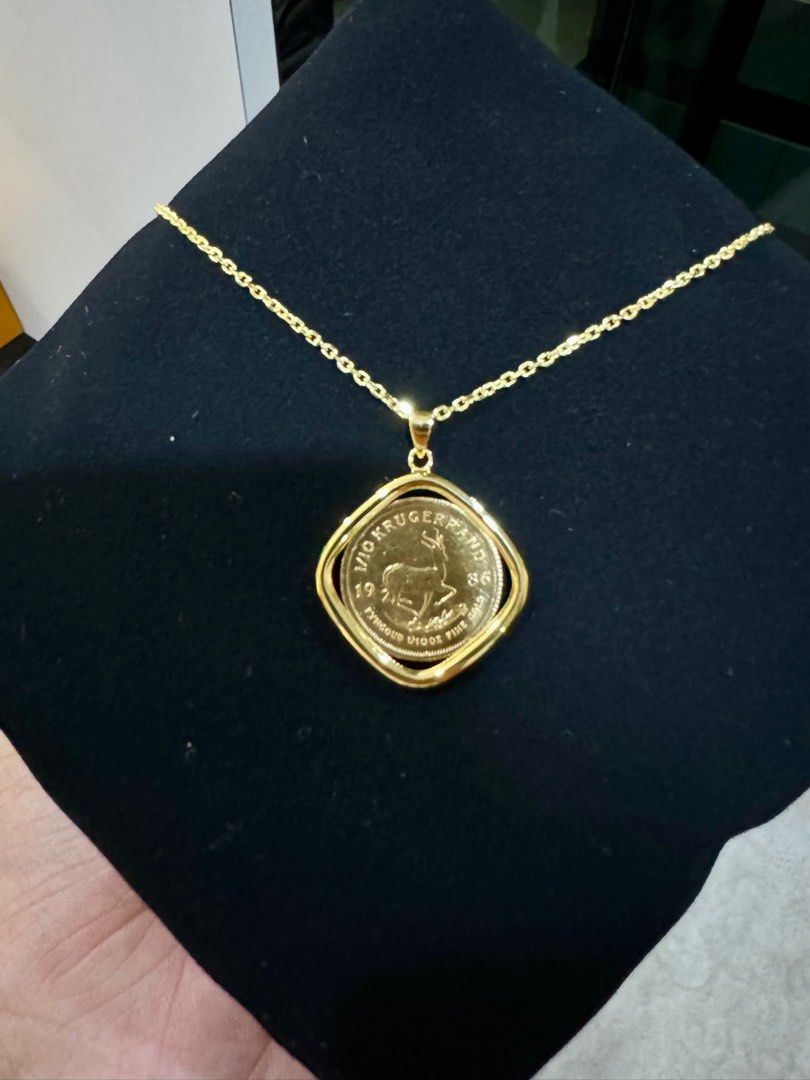18K Pure Gold Coin Necklace Collector Piece Women s Fashion