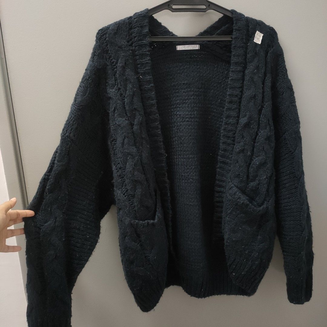 Grey cardigan jacket womens, Women's Fashion, Coats, Jackets and Outerwear  on Carousell
